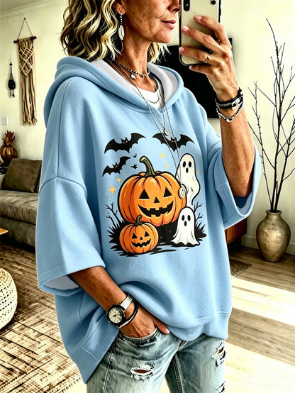 Digital-print Loose-fit Hooded Sweatshirt - alternate view 12