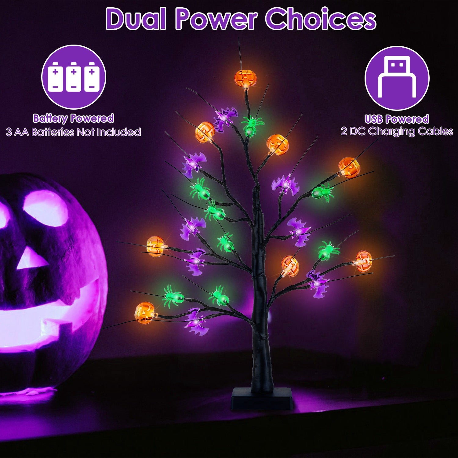 2pack 1.97ft Lighted Trees Indoor Decorations - alternate view 2