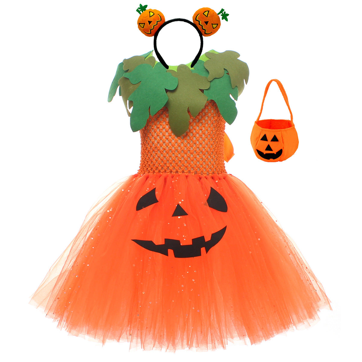 Kids' Pumpkin Tutu Halloween Costume Set - product image 5
