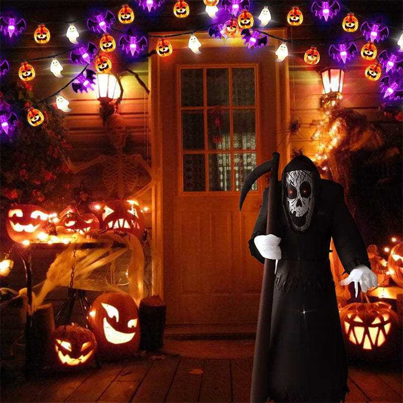 LED Halloween Pumpkin Spider Bat Skull String Light Lamp - Discount Halloween City