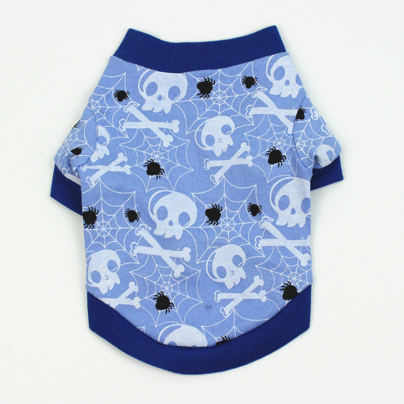 Dog Clothes Spring and Summer Clothes Cartoon Print T-shirt - Discount Halloween City