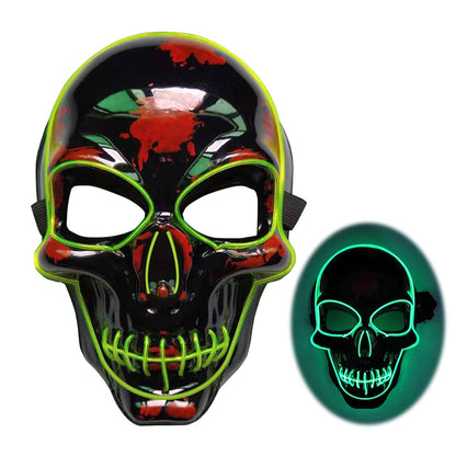 Halloween Skeleton Mask LED Glow Scary - Discount Halloween City