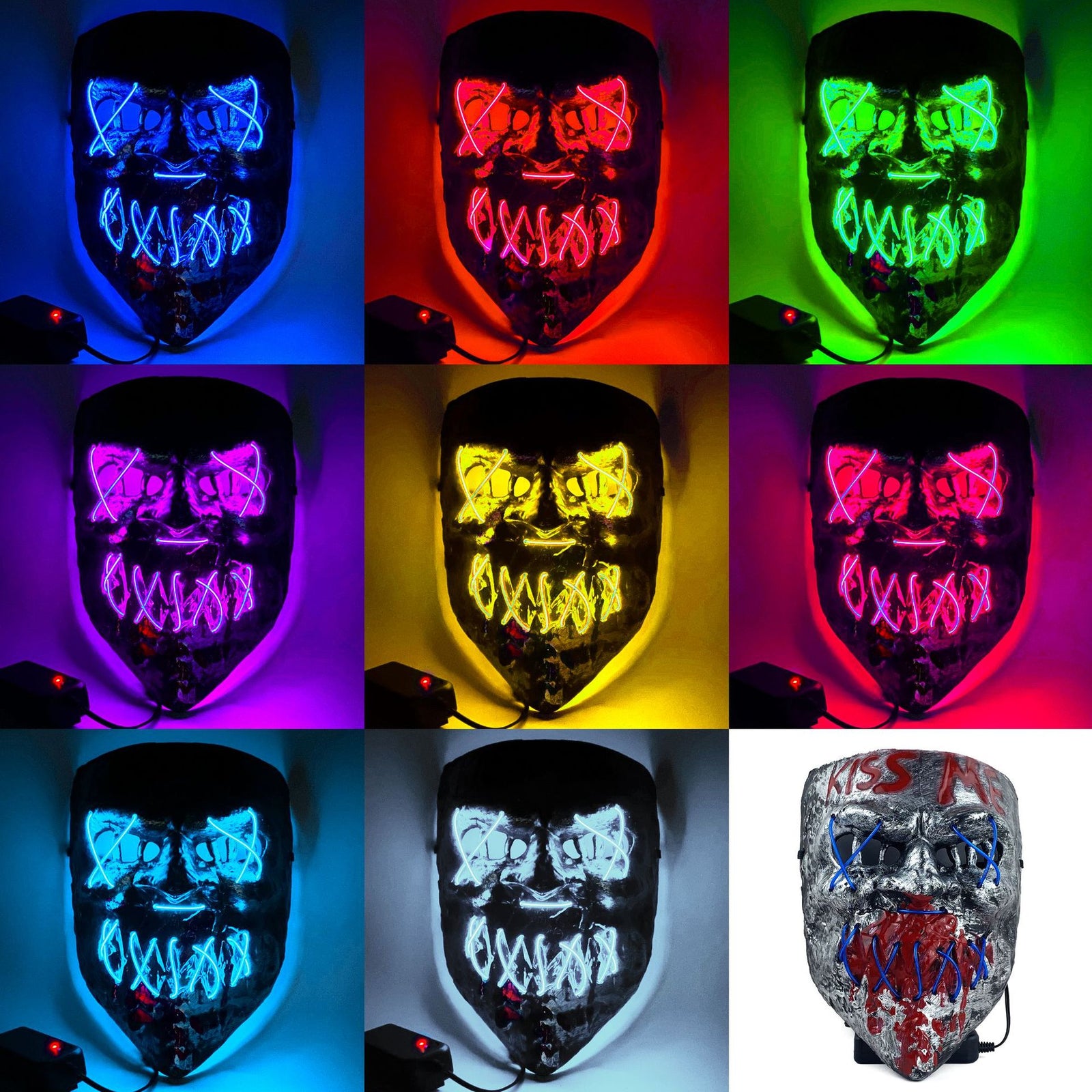 Cold LED Horror Halloween Costume Mask