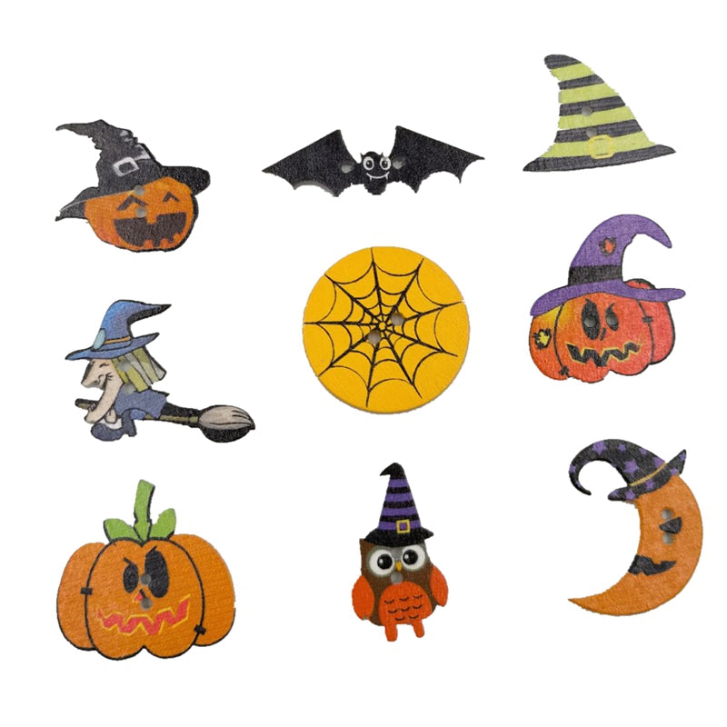 DIY White Background Painted Halloween Wood Chip Decoration - Discount Halloween City