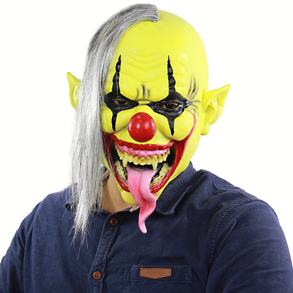 Horror Green Face Clown Halloween Christmas Latex Mask - Discount Halloween City