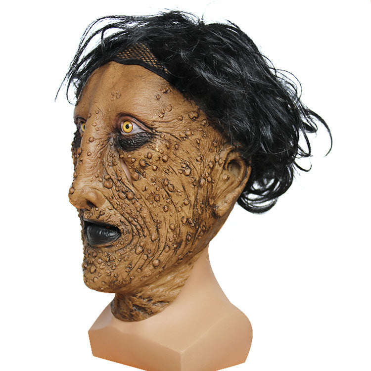 Latex Horror Face Halloween Mask with Black - Discount Halloween City