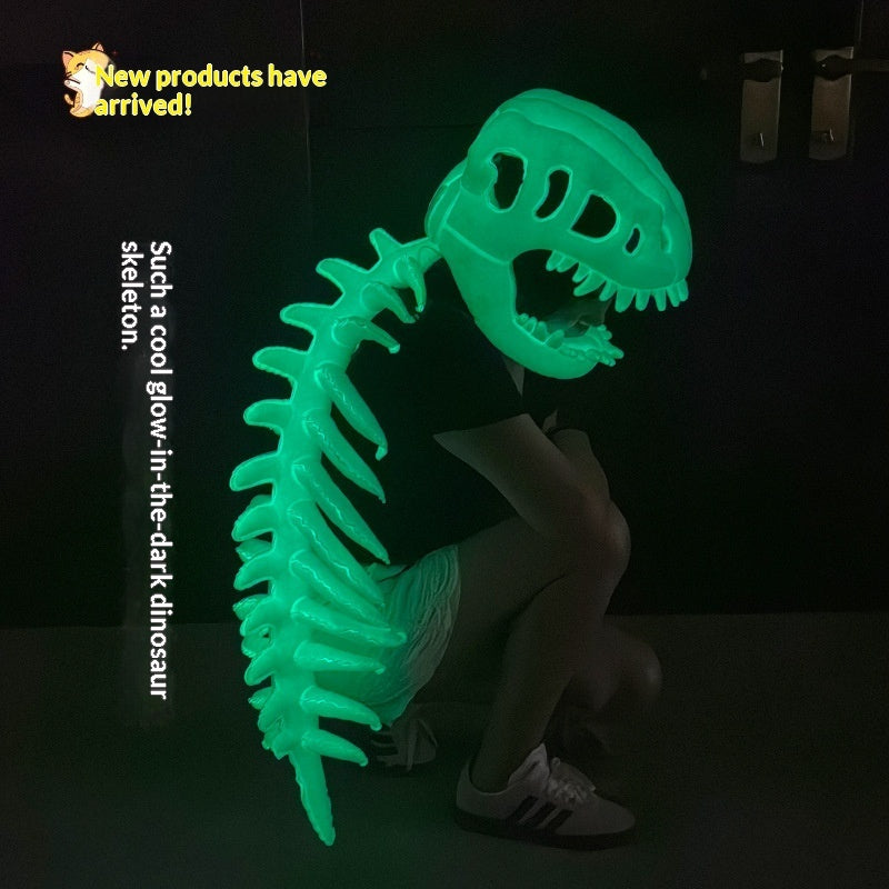 Halloween Glowing Dinosaur Skeleton Mask Kids Plush Toy | Masks | Indoor Decorations - Decorations