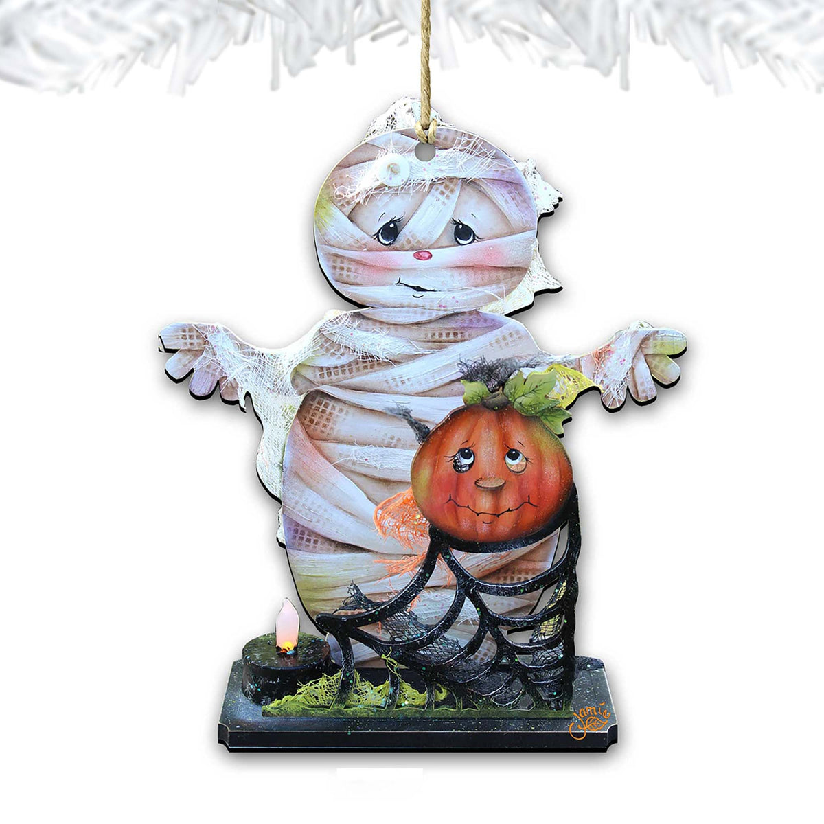 Some Mummy Loves You Wooden Ornaments by Jamie Mills-Price - Thanksgiving Halloween Decor - 8457406