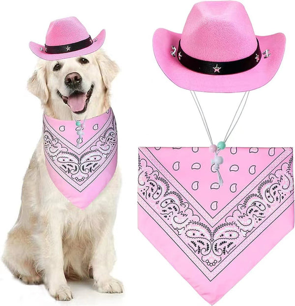 Cat Cowboy Costume Cat Cowboy Hat and Bandana Set Cat - Discount Halloween City