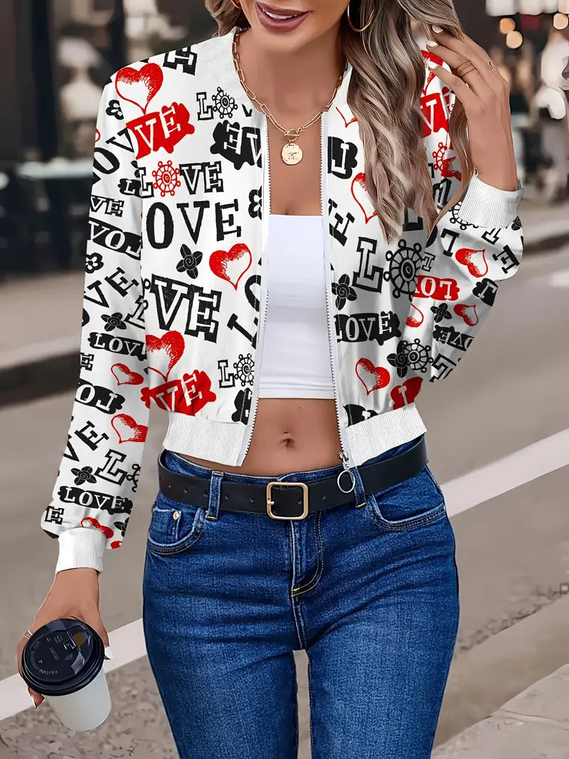 Women's Short -print Zip-up Top - alternate view 9