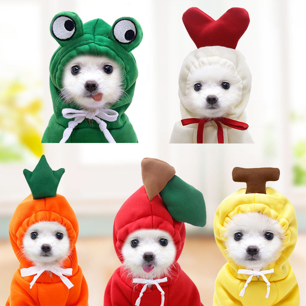 Cute Fruit Dog Clothes for Small Dogs Hoodies Winter Warm - Discount Halloween City