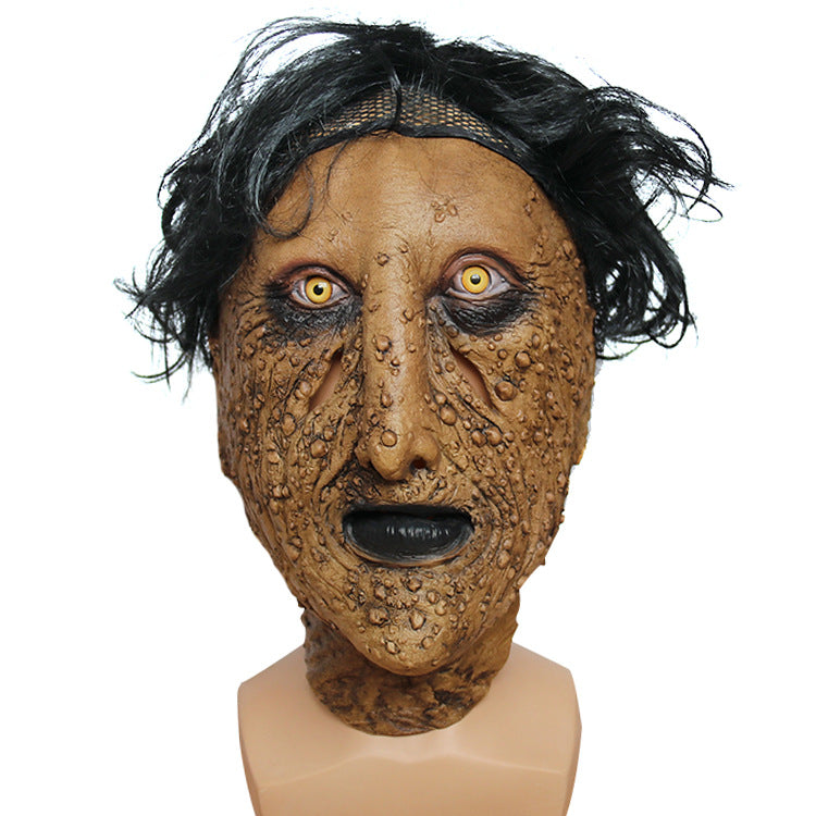 Latex Horror Face Halloween Mask with Black - Discount Halloween City