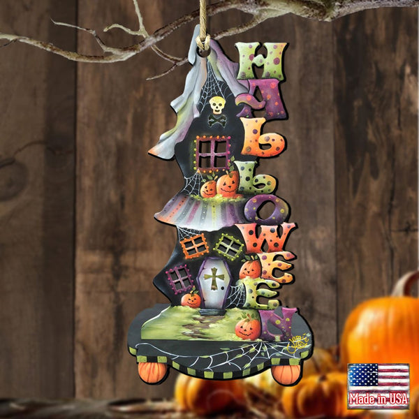 Halloween Candle Holder Wooden Ornament