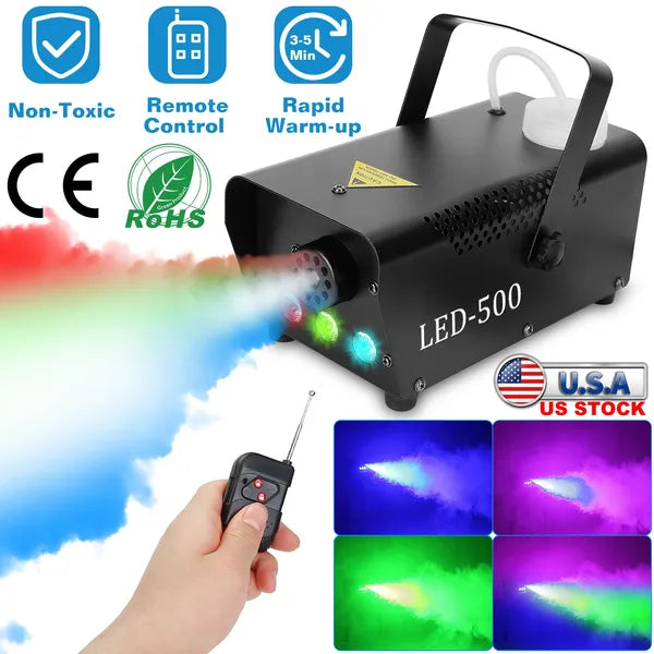 400W Fog Machine RGB LED Club DJ Fogger Rapid Heating