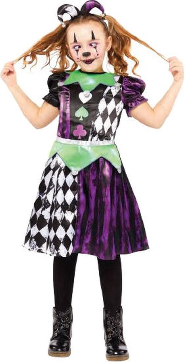 Kids Jester Costume - Black, White & Purple