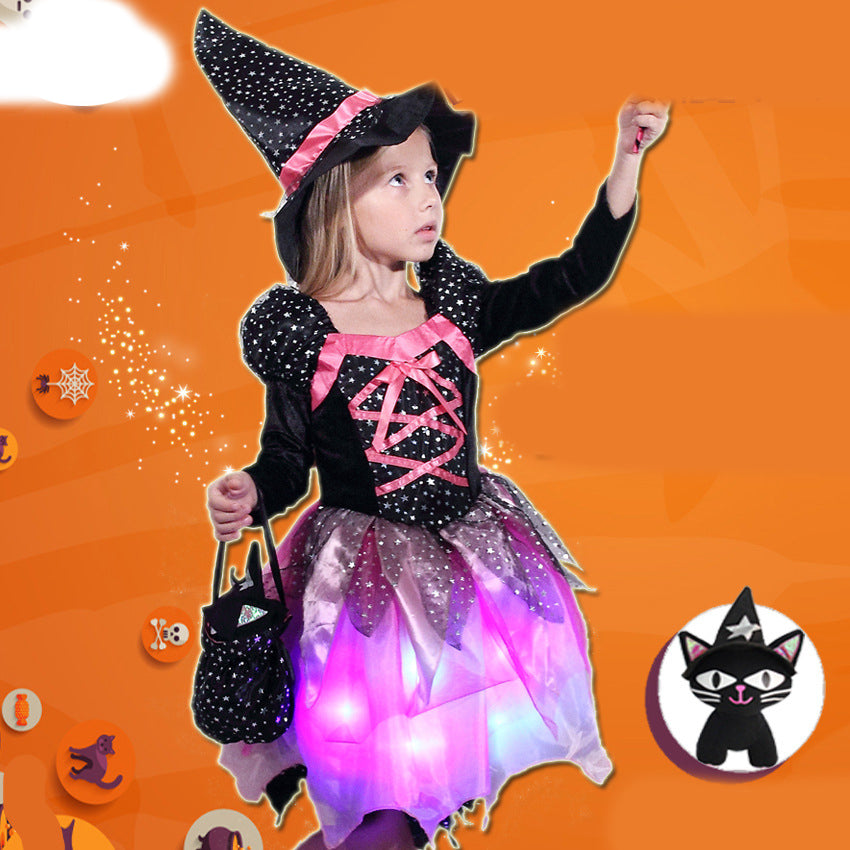 Halloween Kids's Performance Costume Witch Princess Dress - Discount Halloween City