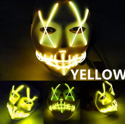 Halloween Led Glowing Full Face Mask - Discount Halloween City