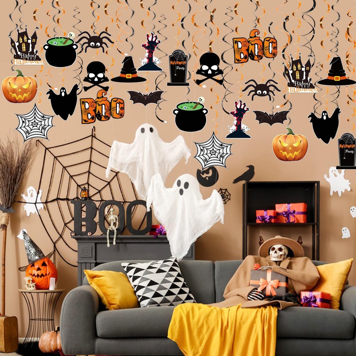 36pcs Halloween Hanging Swirl Decorations - Discount Halloween City
