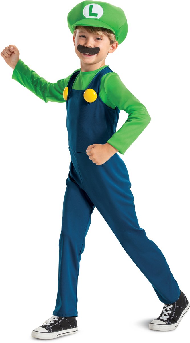 Nintendo Super Mario Bros. Luigi Children's Costume - XS S - Blue Green