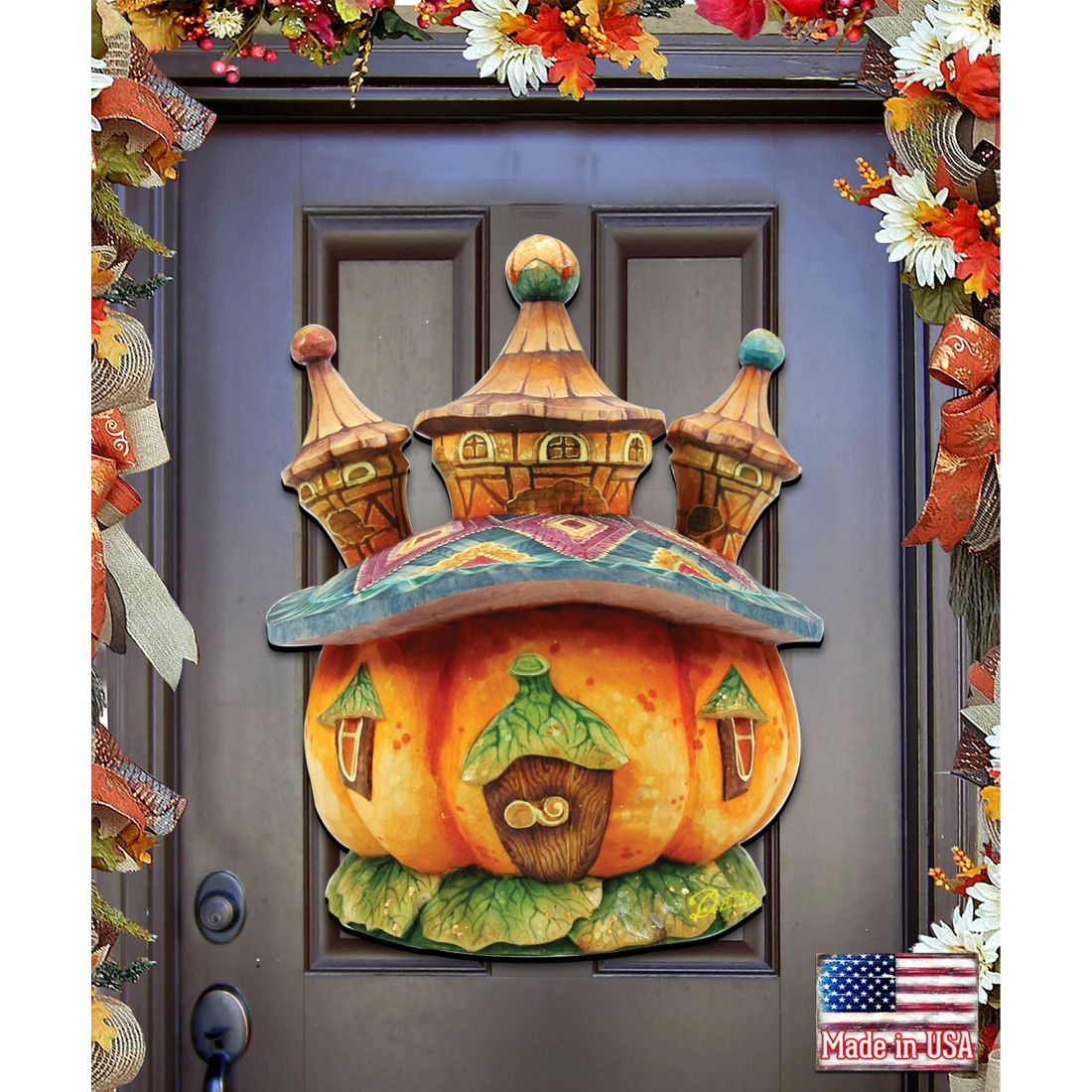 Pumpkin Castle Halloween Door Decor by G. DeBrekht - Thanksgiving Halloween Decor - 8158413H