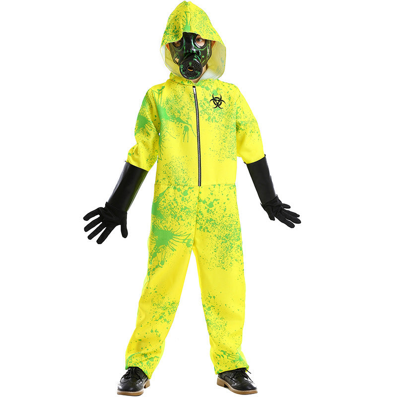 Halloween Biochemical Crisis Protective Clothing Splash Print Neutral Dress Up Zombie Play - Discount Halloween City