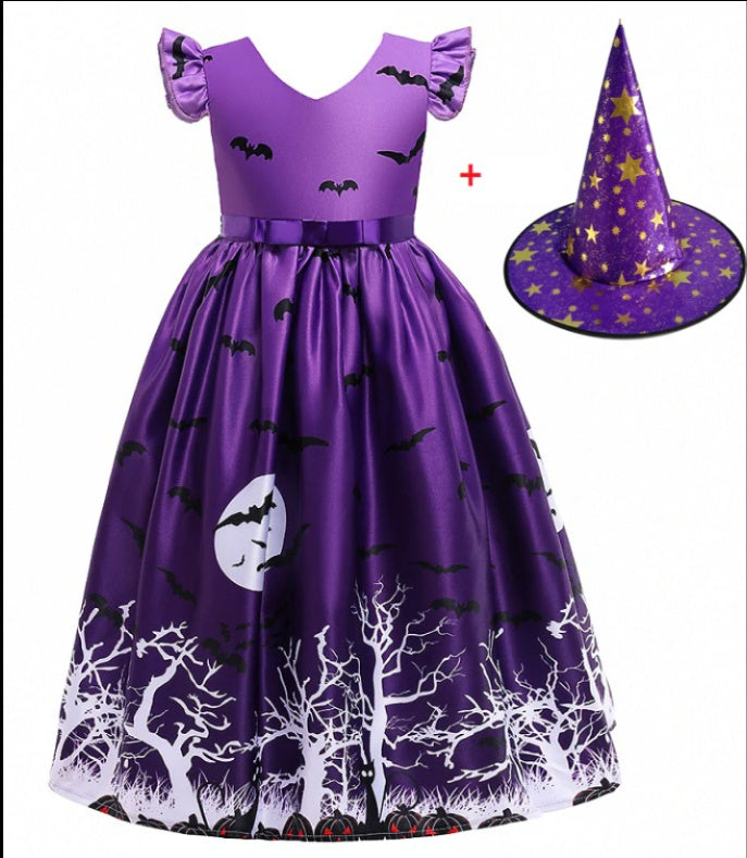 Halloween Princess Dress Printed Mesh - Discount Halloween City