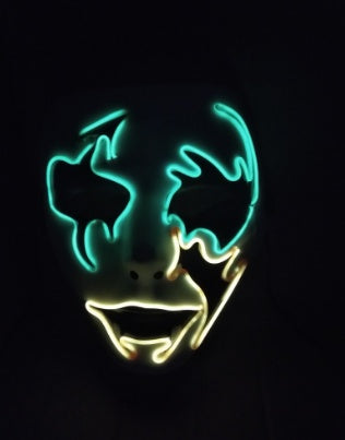 Halloween Skeleton Mask LED Glow Scary El-wire Mask - Discount Halloween City
