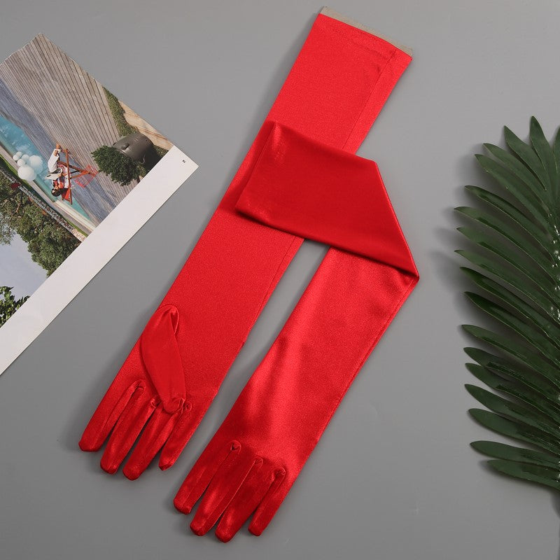 Women's Satin Stretch Gloves - alternate view 5