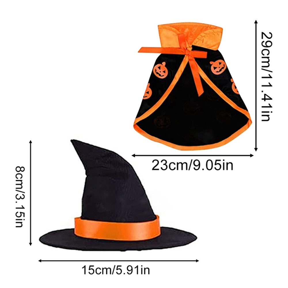 Pet Halloween Cape Hat Set Dogs Cute Costume Pet Party - Discount Halloween City