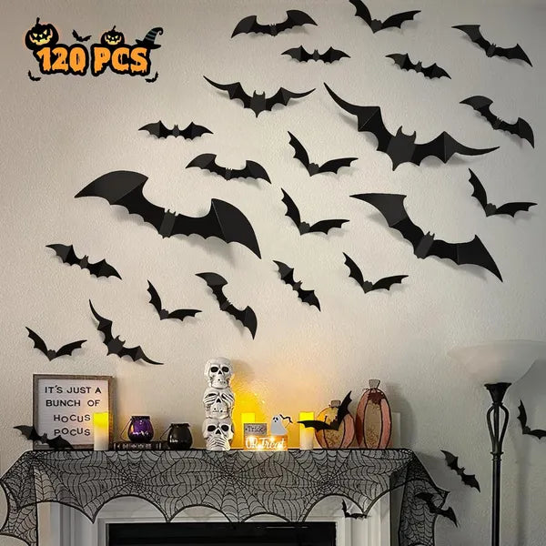 100pcs Bats Halloween Decorations: Bats Wall Décor Bat - Discount Halloween City