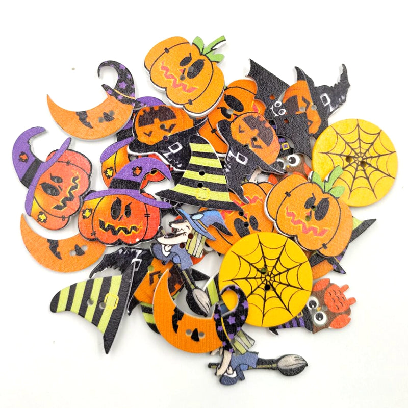 DIY White Background Painted Halloween Wood Chip Decoration - Discount Halloween City
