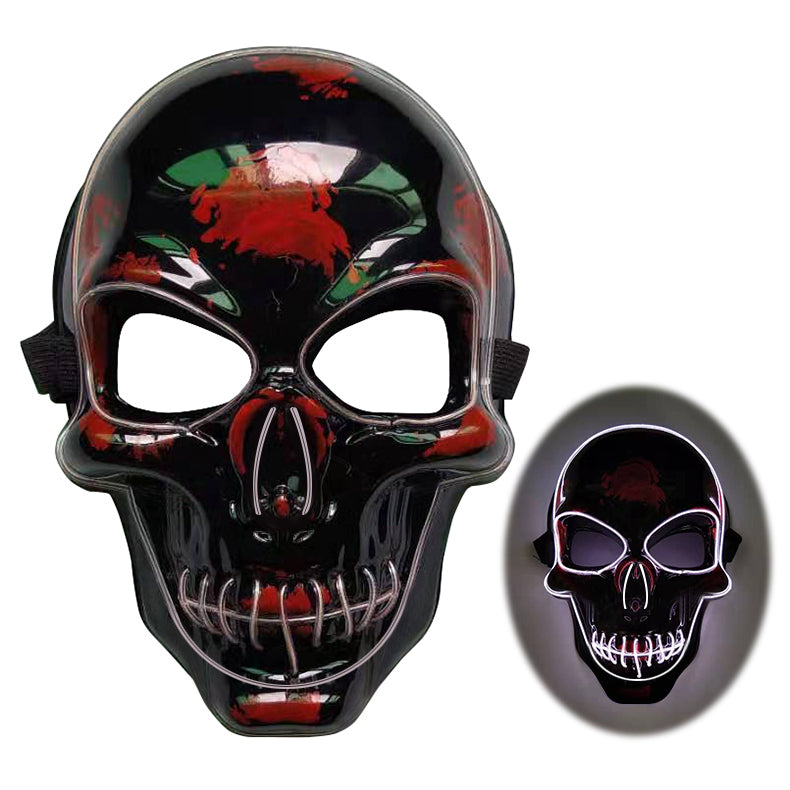 Halloween Skeleton Mask LED Glow Scary Mask - Discount Halloween City