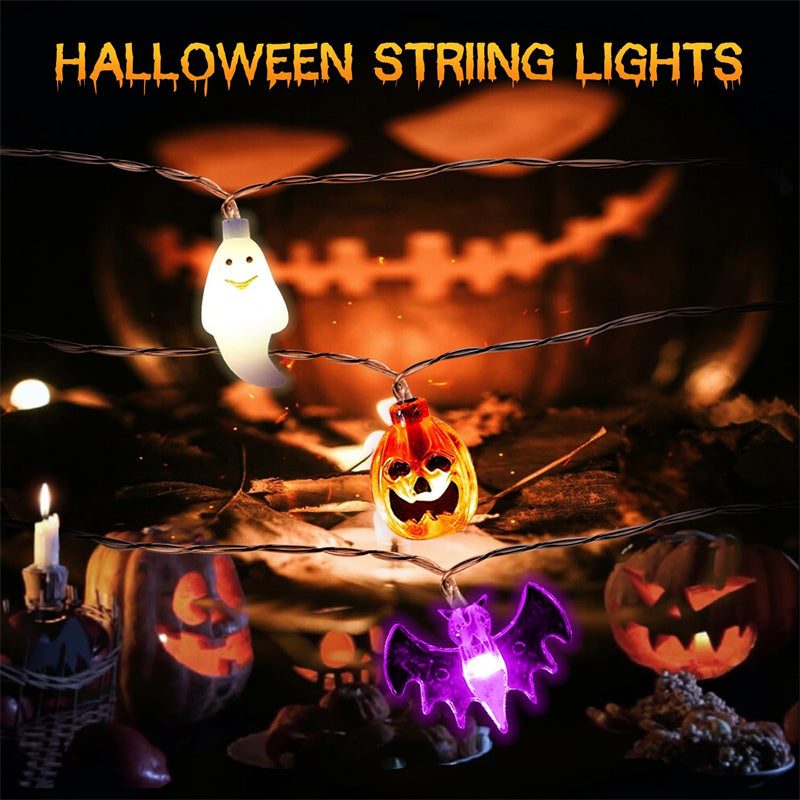 LED Halloween Pumpkin Spider Bat Skull String Light Lamp - Discount Halloween City