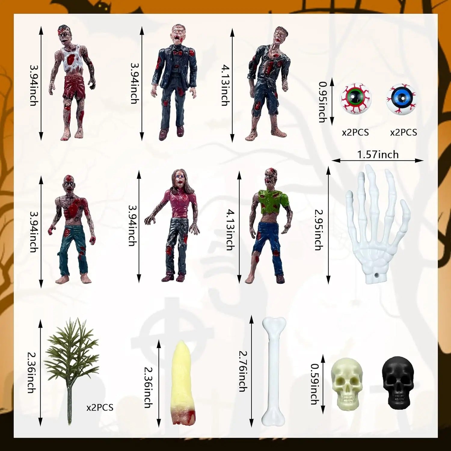 17 Pieces Zombie Cake Decoration Horror Zombie Theme Party - Discount Halloween City