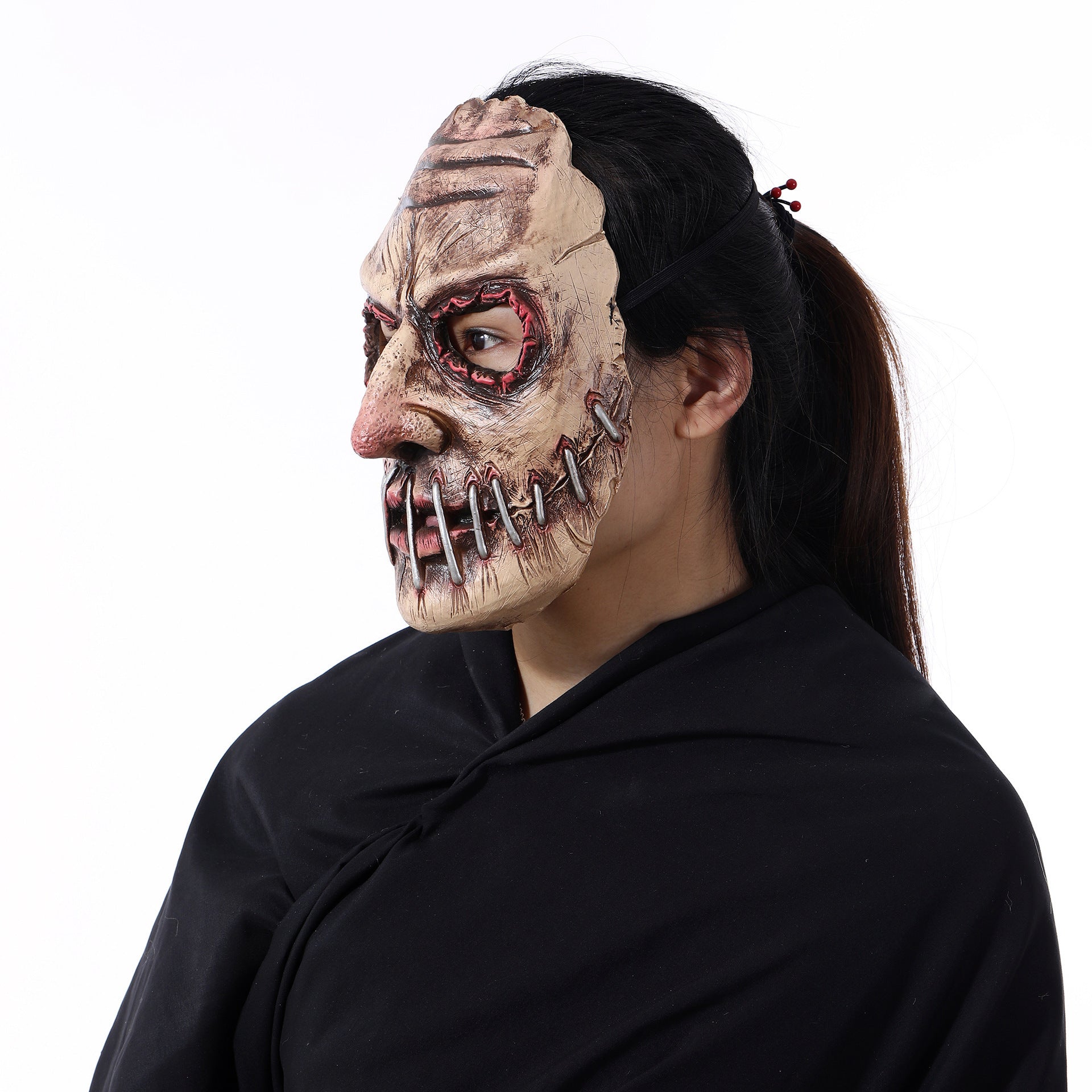Halloween Party Big Mouth Nail Horror Mask Latex Headgear - Discount Halloween City