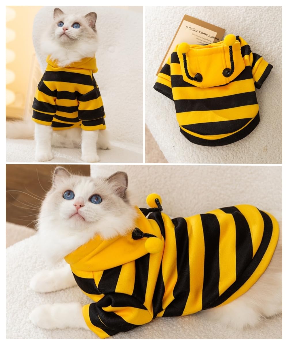 Cute Cat Bee Costume - Pet Halloween Apparel Bumble Bee - Discount Halloween City