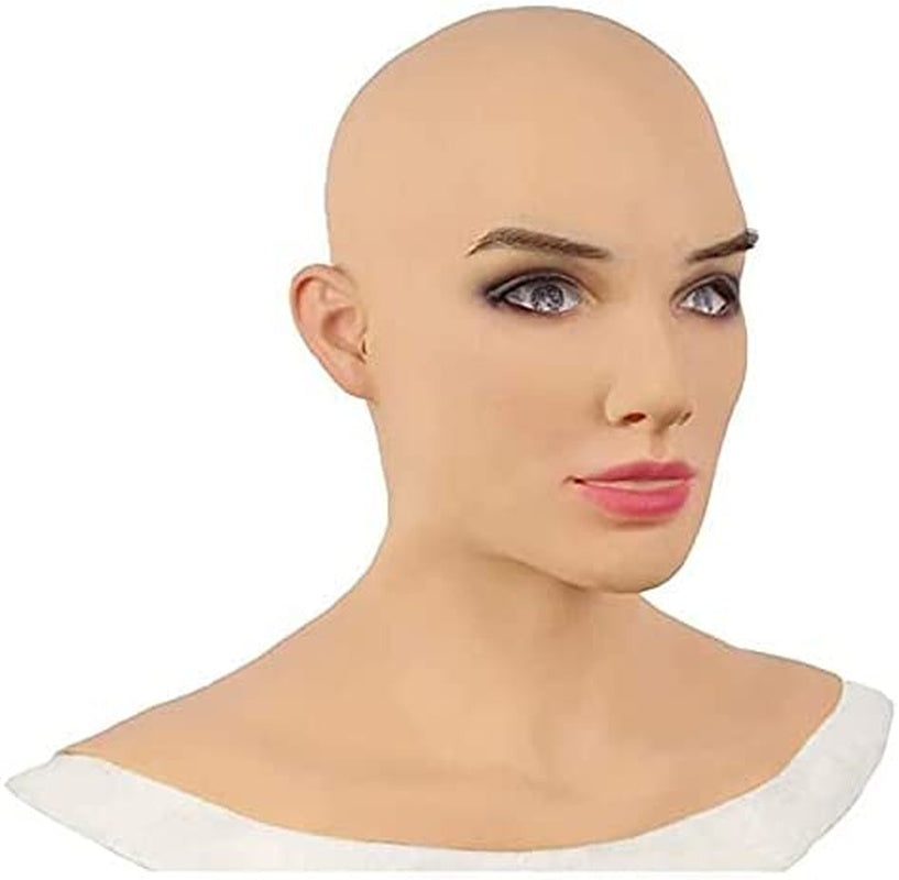 Halloween Cosplay Props Latex Bald Beauty Mask Headgear - Discount Halloween City