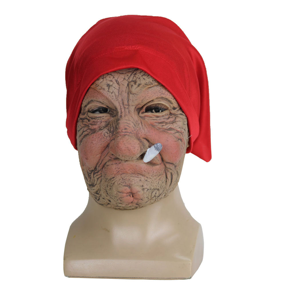 Halloween Granny Mask Latex Headgear Wig Mask - Discount Halloween City