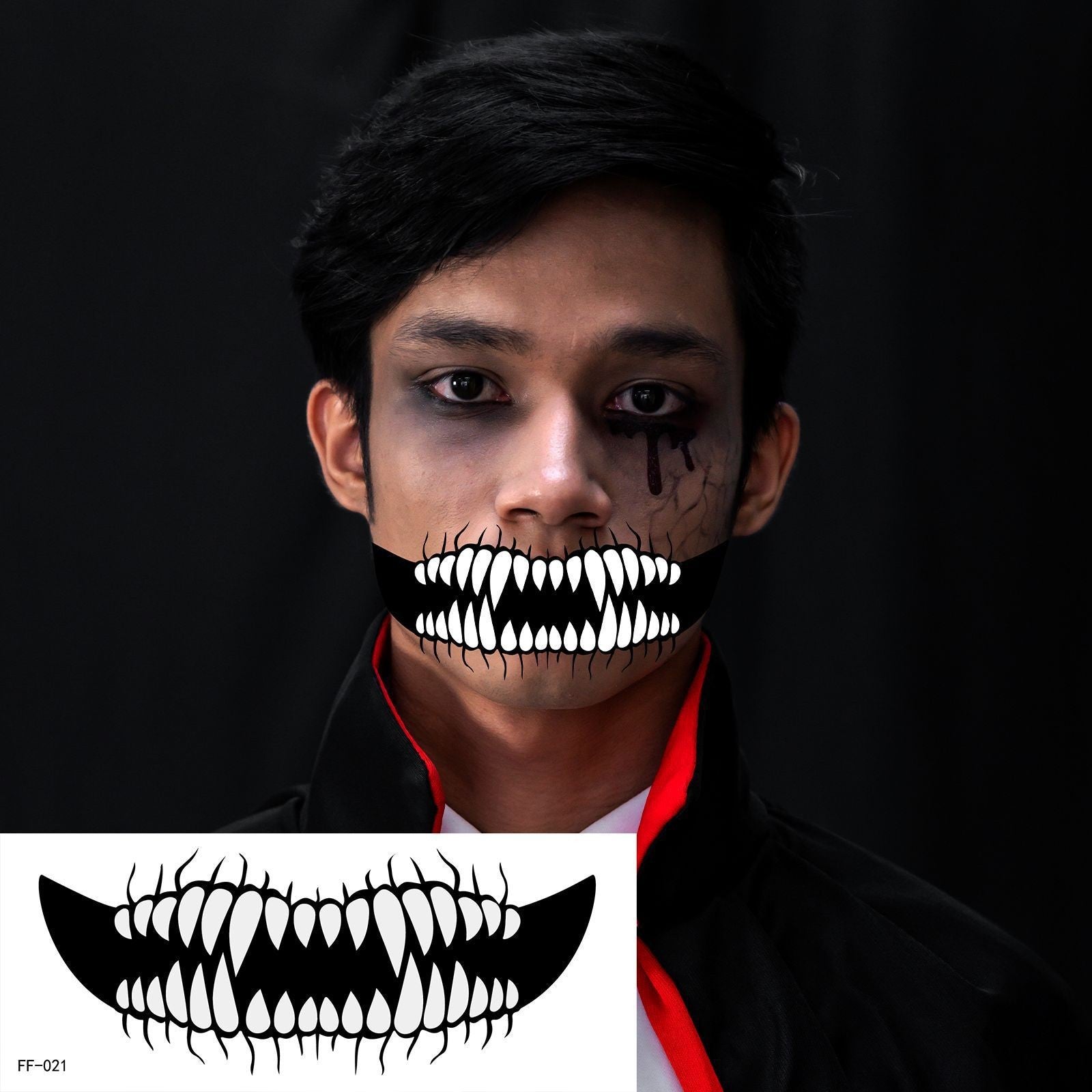 Horror Big Mouth Tattoo Sticker - alternate view 3