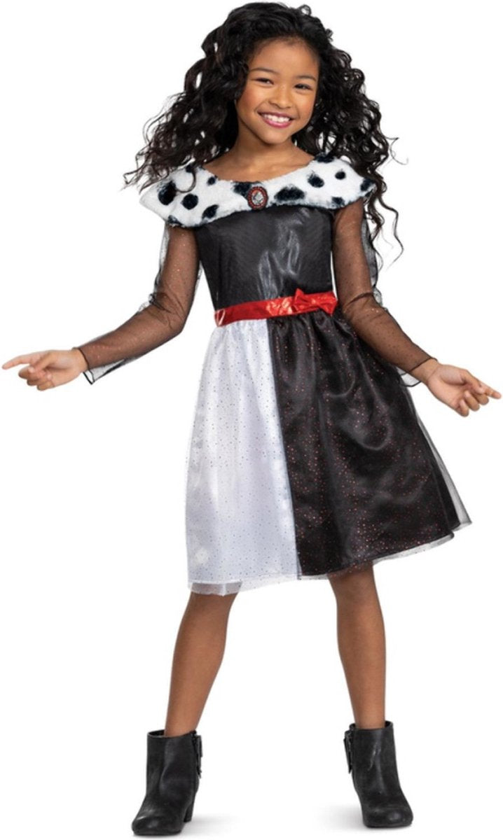 Disguise Disney villains cruella classic costume dress children - kids up to 4 years - black and white-0