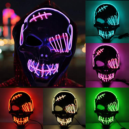 Halloween Scary One-eyed Pirate Mask Cosplay Led Mask Adult - Discount Halloween City