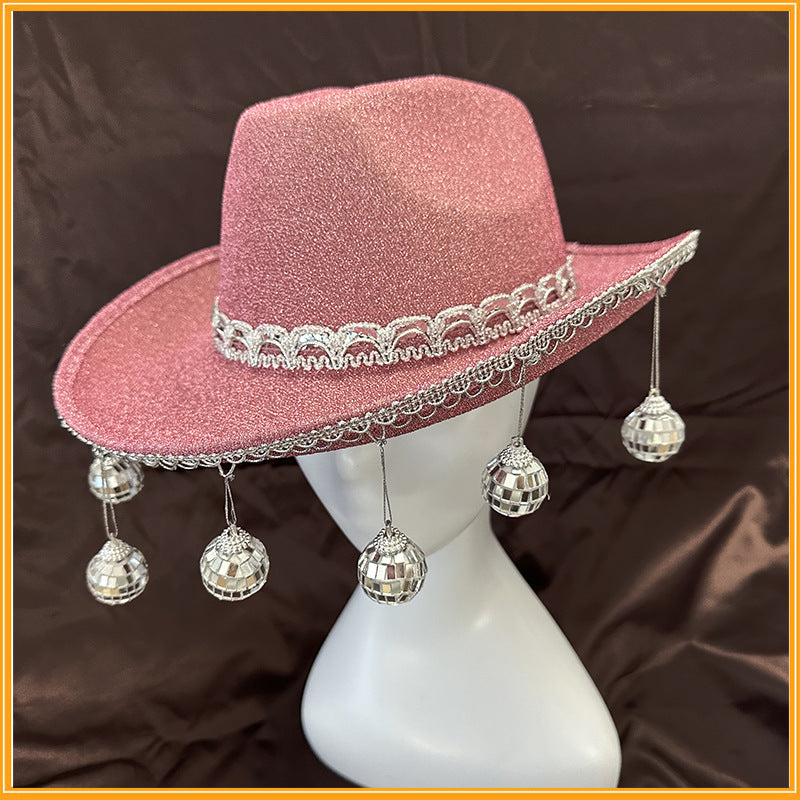 Gold Powder Ball Carnival Party Nightclub Cowboy Hat - Discount Halloween City