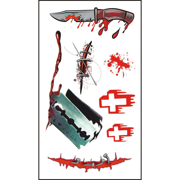 Halloween Wound Tattoo Sticker - Discount Halloween City