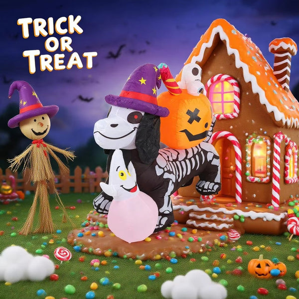 Skull Dog Inflatable Model Halloween Pumpkin Ghost - Discount Halloween City