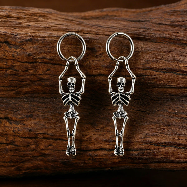 Vintage Human Skeleton Ear Cuffs - Exaggerated Gothic Punk - Discount Halloween City