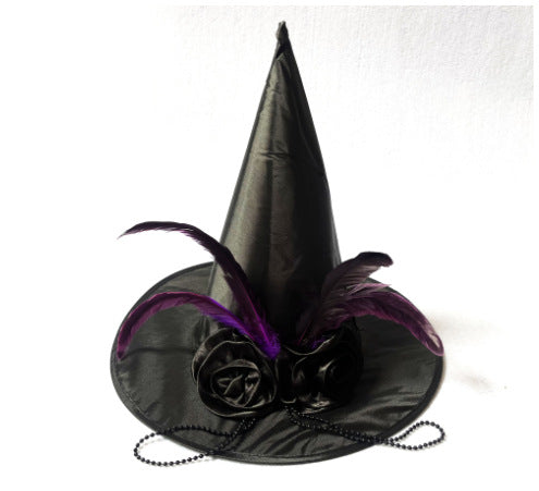 Tefal Rose Feather Ruffled Witch Hat - alternate view 6