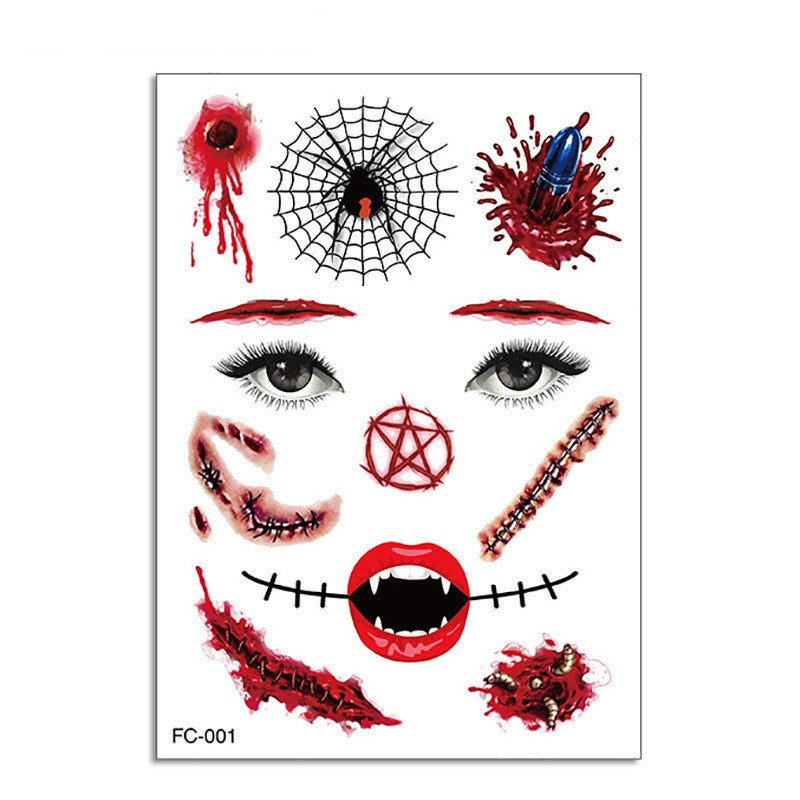 Halloween Makeup Funny Makeup Ball Tattoo Sticker - Discount Halloween City