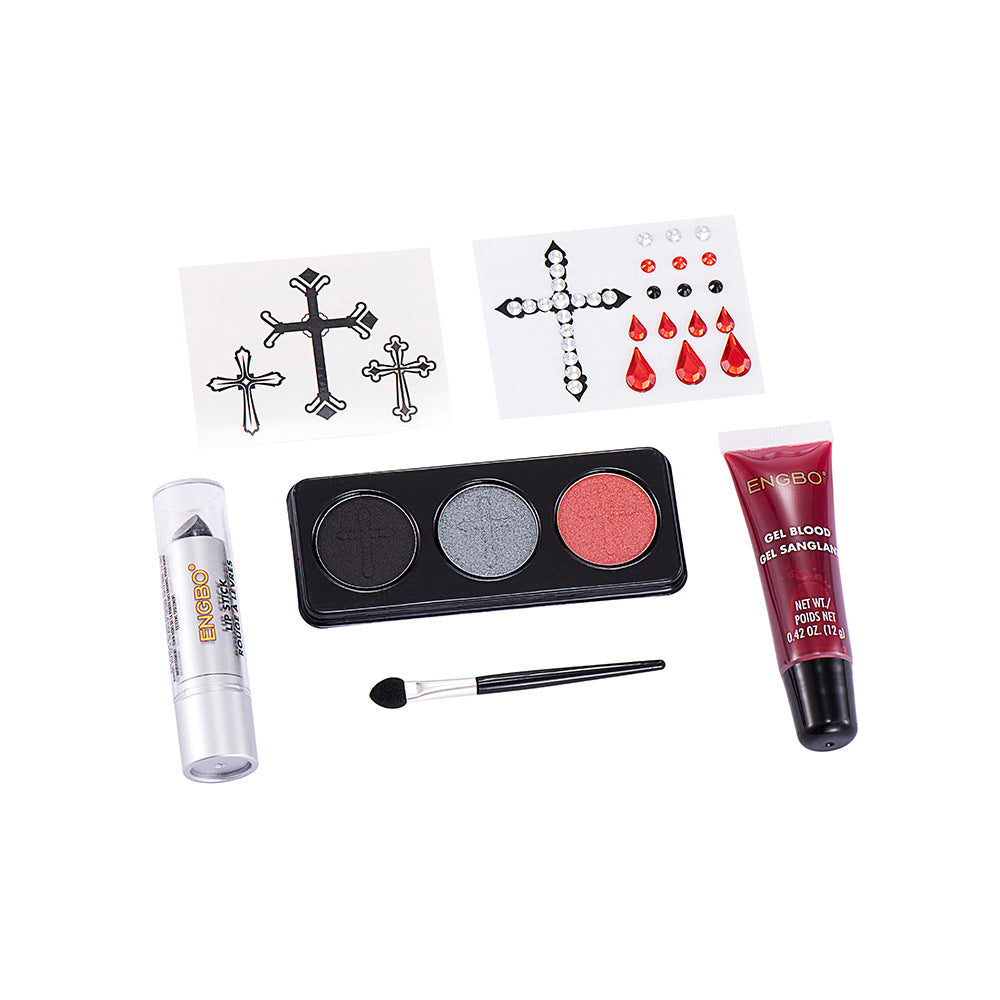 Halloween Dressing Cosmetics Black Lipstick Smoky Makeup Plasma Stickers Halloween Painted - Discount Halloween City