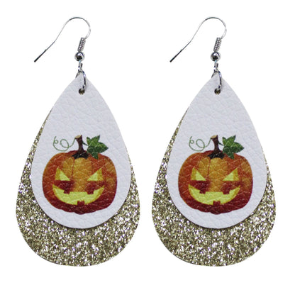 Halloween Leather Drop Earrings - Discount Halloween City