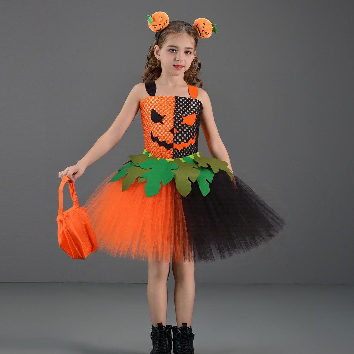 Kids' Pumpkin Tutu Halloween Costume Set - product image 3